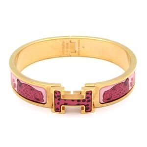 Hermès Clic H Bangle Rose Gold Pink Multi Hardware Patent Leather